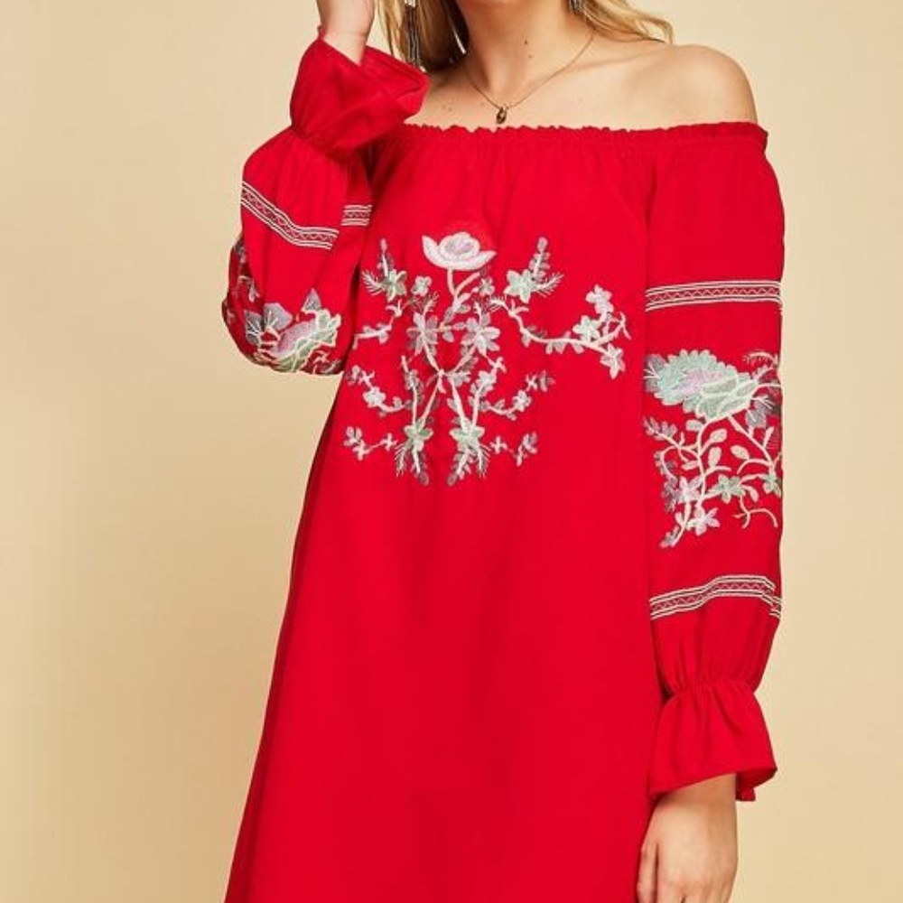 Free People XS Red Enchanted Garden Dress